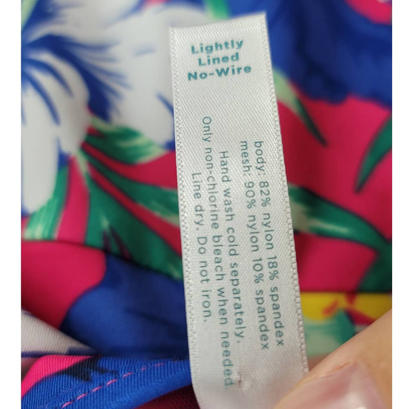 Cacique Hibiscus Tropic One Piece Bathing Suit 16 - Picture 7 of 7